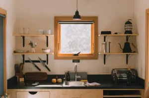 kitchen sinks are often under a window