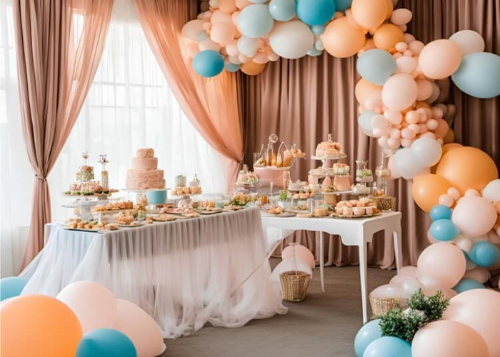 baby showers and children's parties, sheer curtains